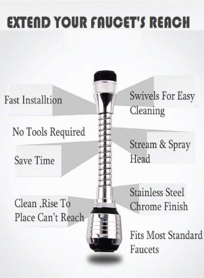 OANGO صنبور OANGO Turbo Flex 360 المرن بستة رؤوس رش، مزود بخاصية تدفق المياه/توفير المياه، صنبور حوض مرن Turbo Flex 360 - Image 4